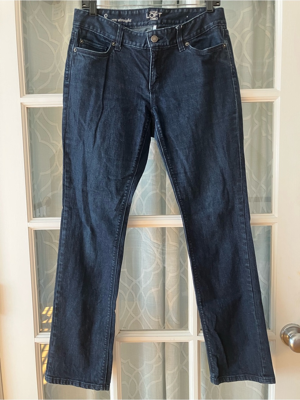 LOFT size 8 curvy women’s curvy and straight leg dark wash jeans